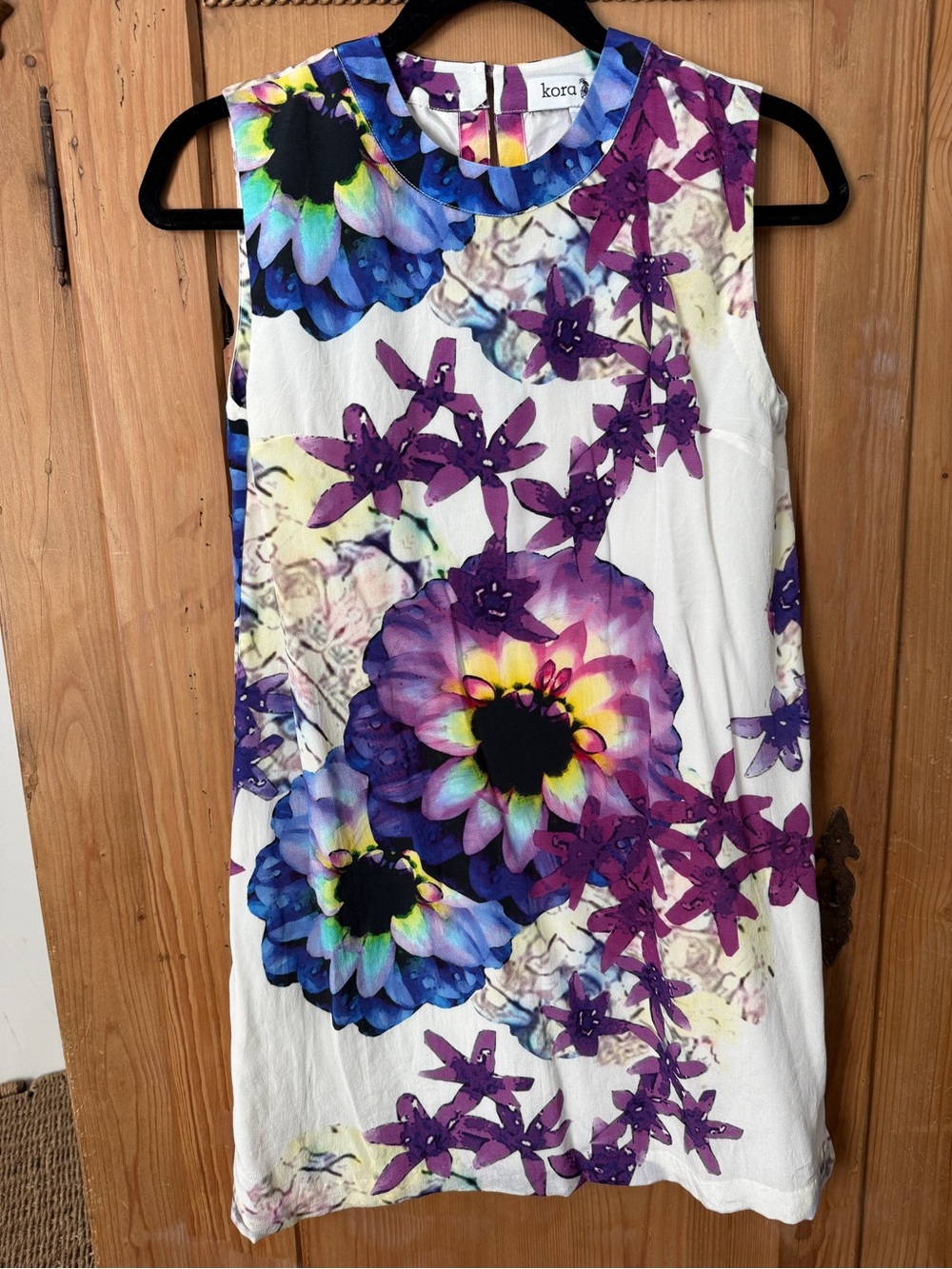 Kora Rae 100% Silk Floral Shift Dress